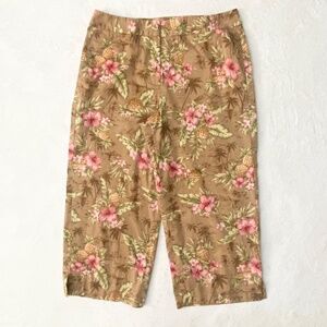 Tommy Bahama Womens Sz 12 Pants Stretch‎ Cropped Hawaiian Floral Print